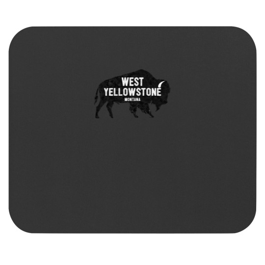 Discover West YStone Montana American Bison Buffalo National Park Sticker Mouse Pads