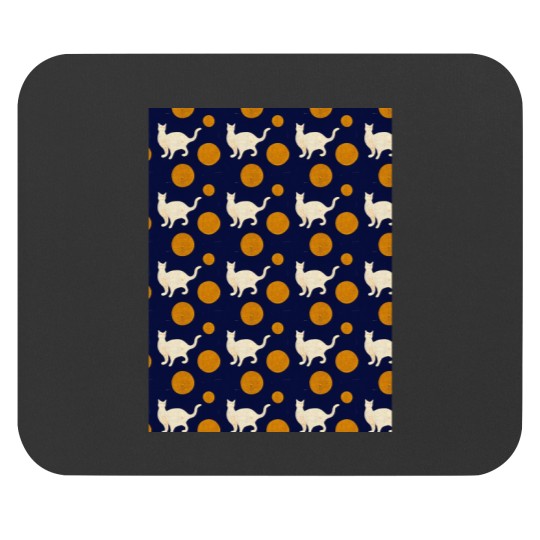 Discover White Cat Orange Polka Dots - Matisse-esque Graphic Mouse Pads