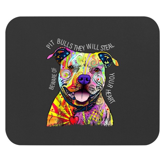 Discover Beware Pitbull They Will Steal Your Heart Mouse Pads, Pit Bull Mouse Pads