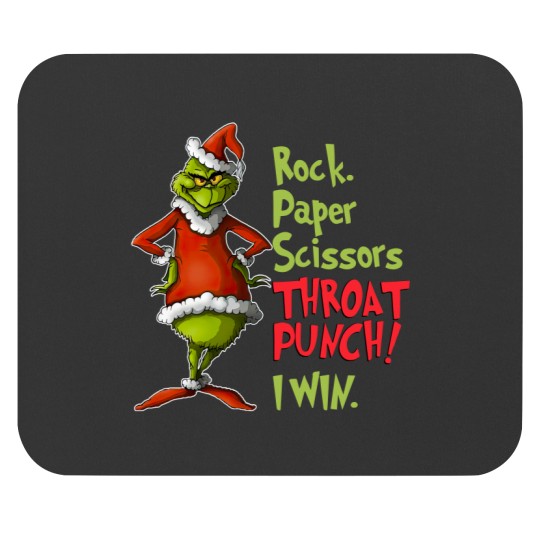 Discover Grin Rock Paper Scissors Throat Punch, Win Mouse Pads, Rock Paper Scissors Mouse Pads