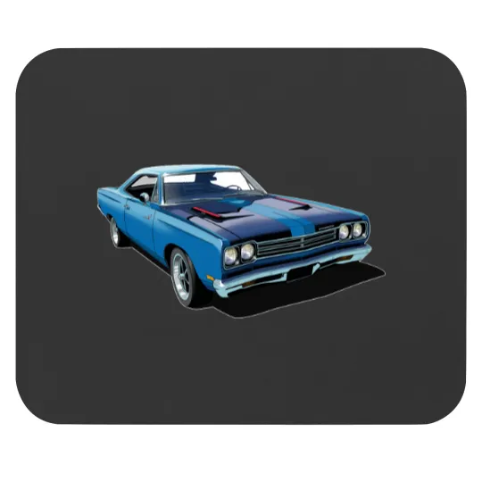 Discover 1969 Plymouth Roadrunner in blue Mouse Pads