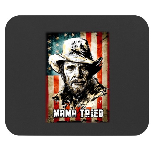 Discover Vintage Merle Haggard Mama Tried Black Mouse Pads