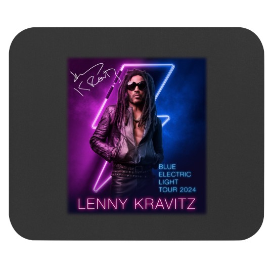 Discover Lenny Kravitz Electric Blue Light Tour 2024 Signature Unisex Mouse Pads All Size