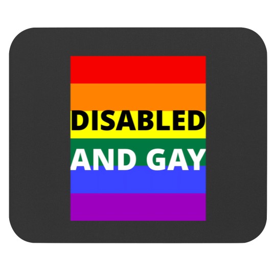 Discover Disabled  And Gay On Rainbow Background Mouse Pads