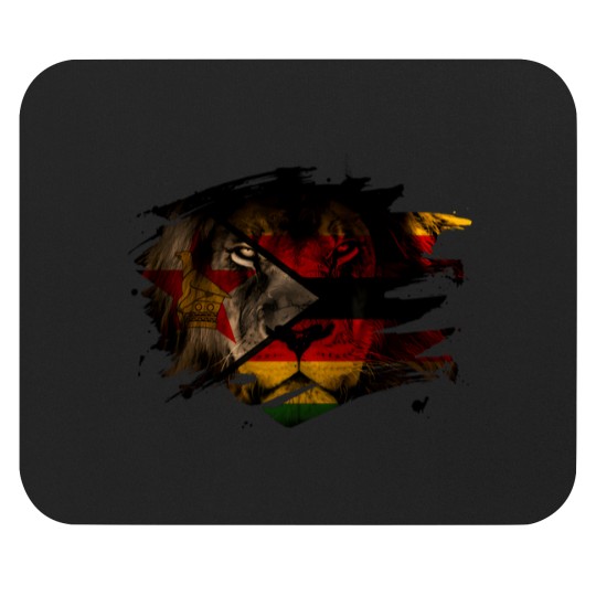 Discover Zimbabwe Lion Flag Mouse Pads
