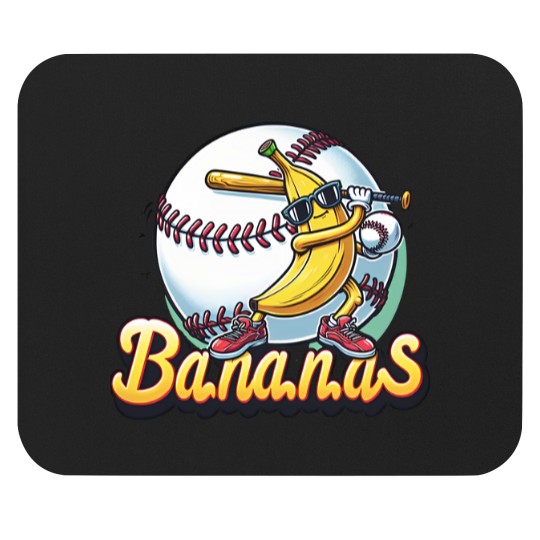 Discover Let's Go Bananas Baseball Mouse Pads, Sports Team Mascot Mouse Pads