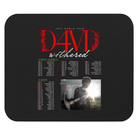 Discover D4VD Withered 2025 World Tour Dates Mouse Pads