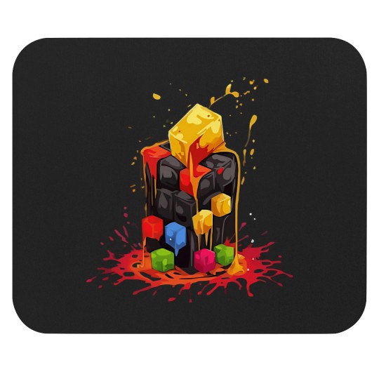 Discover Rainbow Abstraction melted rubix cube - Rainbow Abstraction Melted Rubix Cube - Mouse Pads
