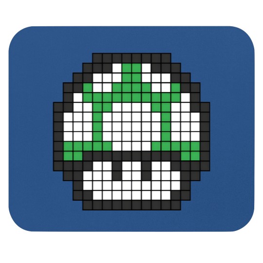 Discover 8Bit - Green Mushroom 1Up Mouse Pads