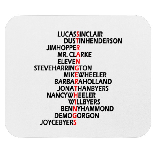 Discover Names of Strangers Things Mouse Pads