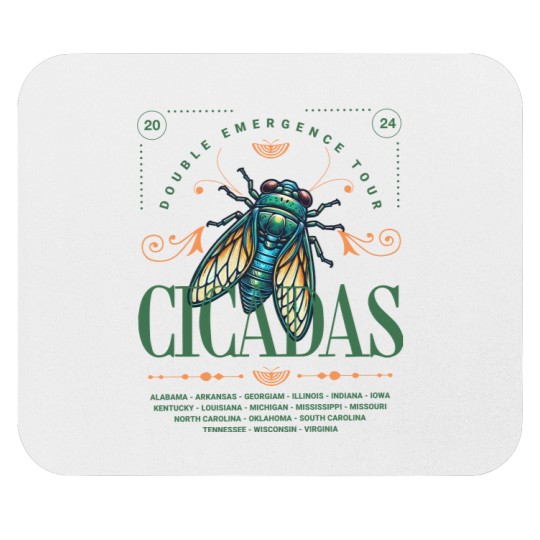 Discover Cicada 2024 Summer Tour  Mouse Pads, Funny Double Emergence Unisex Cicada Mouse Pads