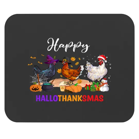 Discover Happy Hallothanksmas Chicken Lovers Halloween Thanksgiving198 Mouse Pads
