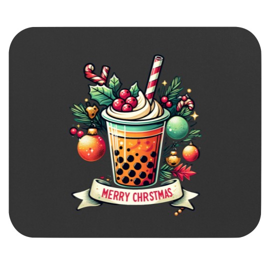 Discover Bubble Tea - Christmas Holiday Boba Mouse Pads