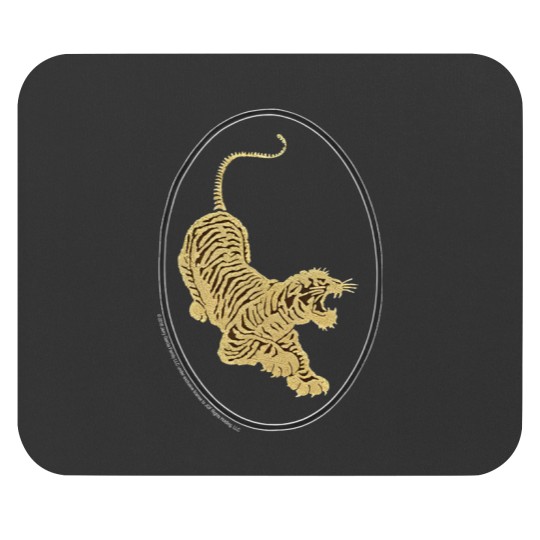 Discover Jerry Garcia Mouse Pads- Tiger Guitar emblem, Gold metallic ink on a Black Mouse Pads
