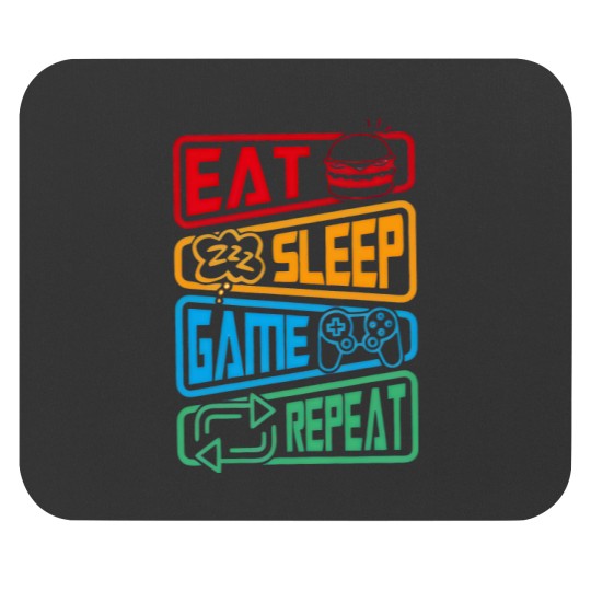 Discover Eat Sleep Game Repeat Mouse Pads, Youtuber Gamer Mouse Pads