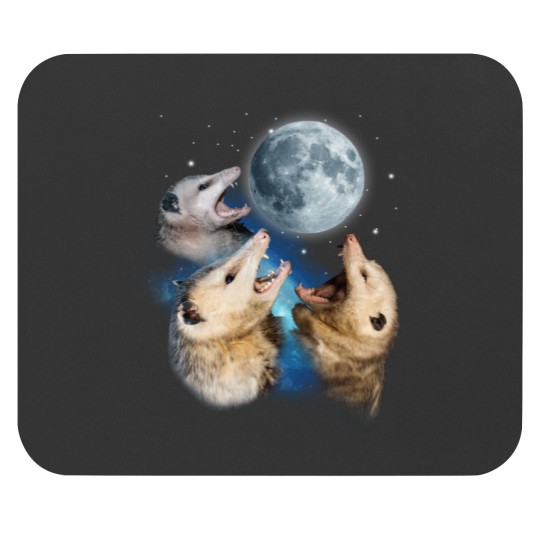 Discover Three Possum Howling At Moon - Funny Opossum Lovers Costume Mouse Pads