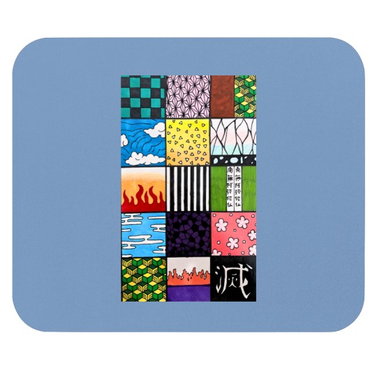 Discover demons demonslayer Pattern Squares Mouse Pads