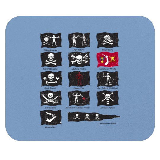 Discover Famous Pirates Flags Illustration Mouse Pads