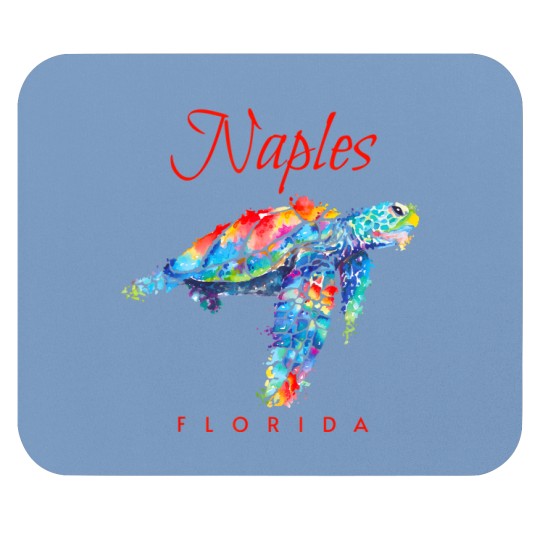 Discover naples florida watercolor sea turtle t Mouse Pads