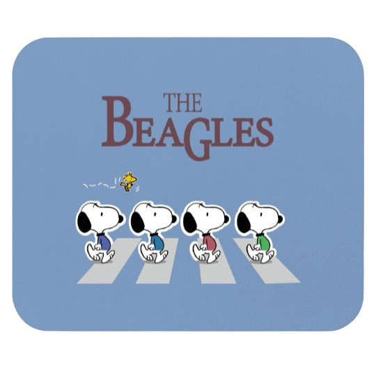 Discover The Beagles Abbey Road Inspired Mouse Pads, Snoopy Mouse Pads