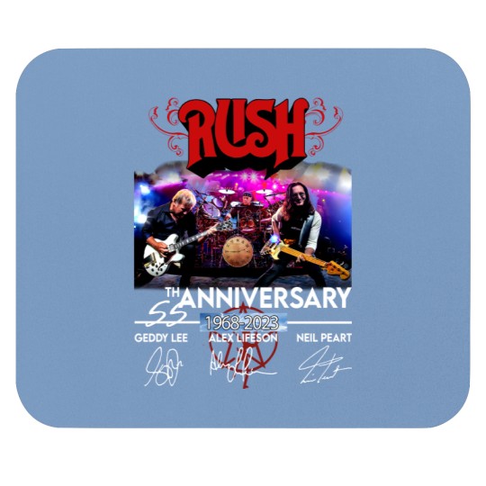 Discover 55 Years RUSH Band 1968-2023 Signatures Mouse Pads