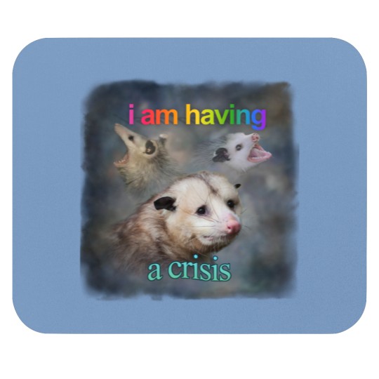 Discover I am having a crisis possum word art Classic Mouse Pads