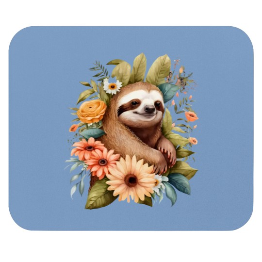 Discover Sloth Lover Mouse Pads featuring Floral and Graphic Themes