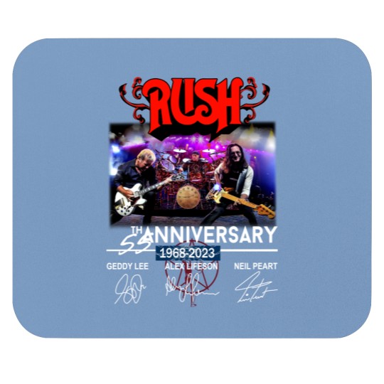 Discover New 55 Years RUSH Band 1968-2023 Signatures Mouse Pads