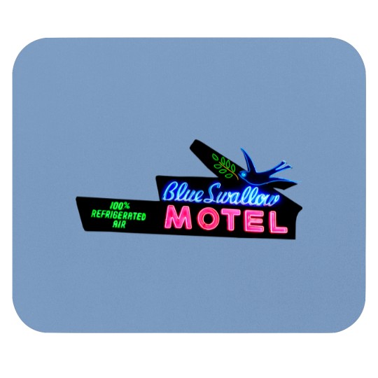 Discover Blue Swallow Motel Neon Sign Route 66 Mouse Pads