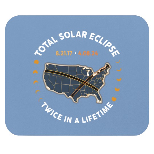Discover Total Solar Eclipse Twice In A Lifetime 2017 2024 Mouse Pads, April 8 2024, USA Map