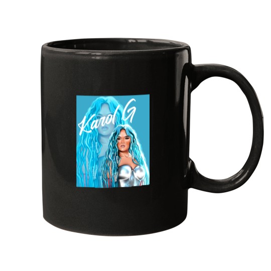 Discover Rectangle Karol  with Blue Hair Illustration Mugs