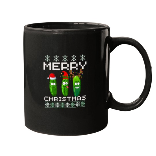 Discover Pickle Lover Xmas Lighting Santa Ugly Pickle Mugs