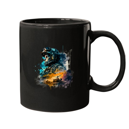Discover Soldier watercolor print Mugs