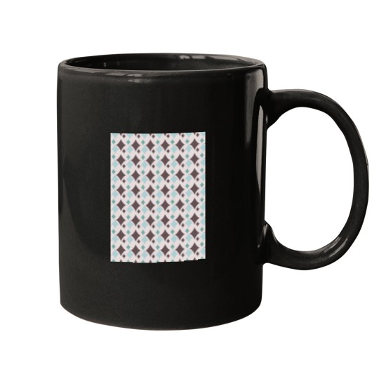 Discover Colorful Diamond Shapes Modern Maximalist Pattern Walnut Brown Graphic Mugs
