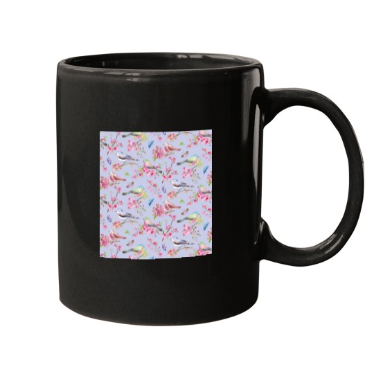 Discover Floral Flowers Little Birds Pattern Cath Kidston Inspired Sleeveless Mugs