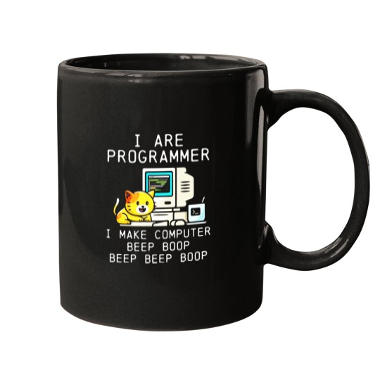 Discover Programmer Cat Beep Boop Coding Mugs