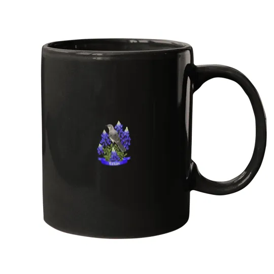 Discover Texas State Mockingbird and Bluebonnet Flower Mugs