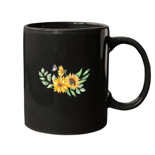 Discover Funny Sunflower Butterflies Dreams Monarchs Natural Mugs