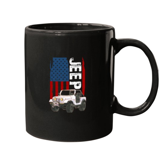 Discover -Jeep-American Flag-Jeep- Mugs