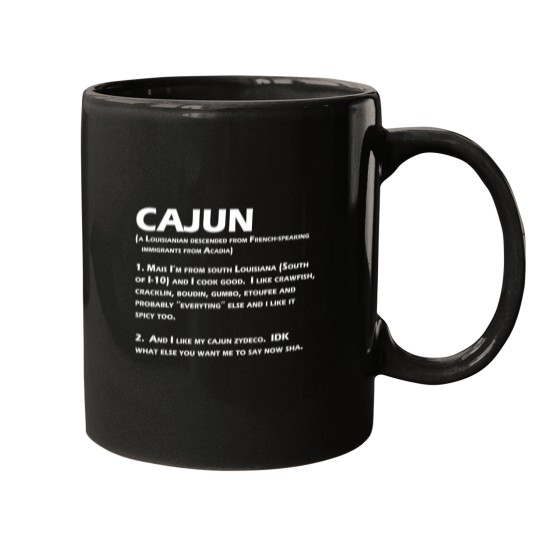 Discover cajun definition funny louisiana creole coonass t Mugs