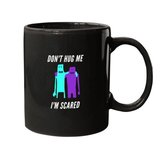Discover Don't hug me i'm scared cyan and purple Mugs