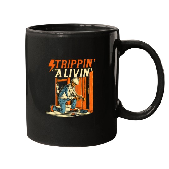 Discover stripping for a living electrician work electrical worker Mugs