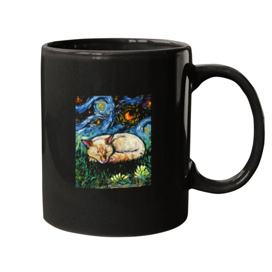 Discover Sleepy Flame Point Siamese Night Mugs