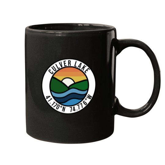 Discover Culver Lake Badge Logo - Coordinates Mugs