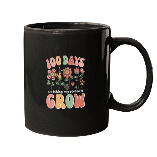 Discover 100 Days Growing Boho Flowers Teacher 100th Day Mugs