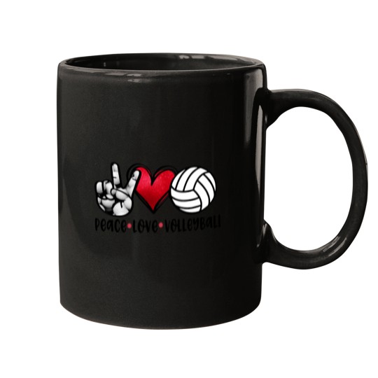 Discover Peace Love Volleyball Mugs
