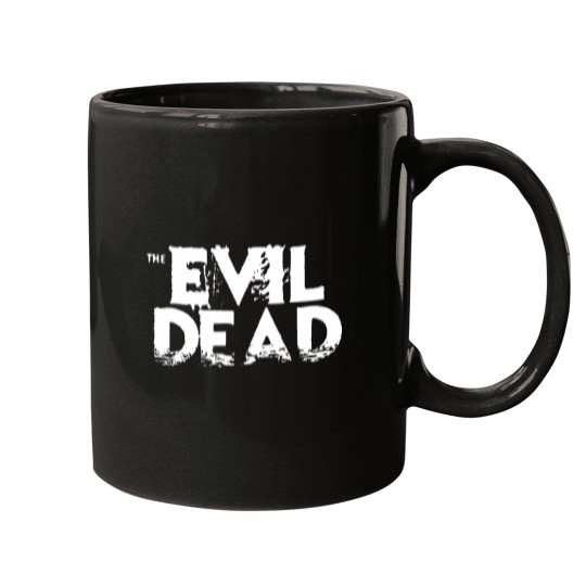 Discover The Evil Dead Movie Cover White Distressed Title Text Typography Mugs