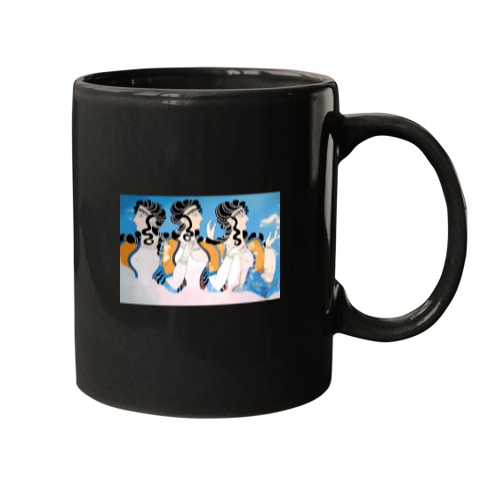 Discover Minoan Ladies in Blue Fresco Art Mugs