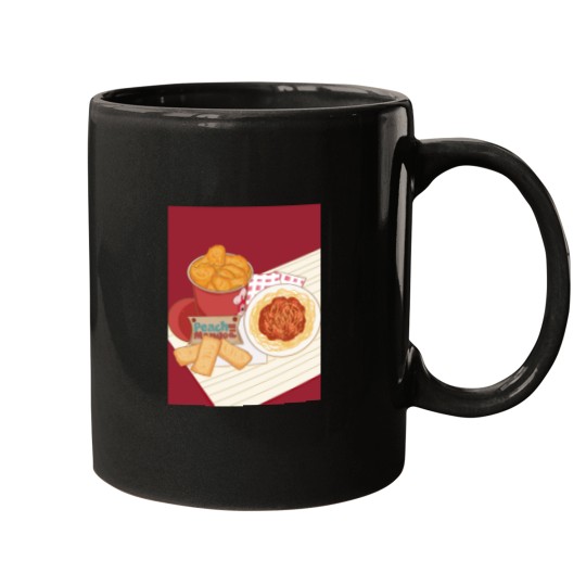 Discover Jollibee Chickenjoy  Spaghetti  Peach Mango Pie  Fast Food  Illustration  Kitchen Print  Wall Art  Poster  Gift  Sticker Mugs