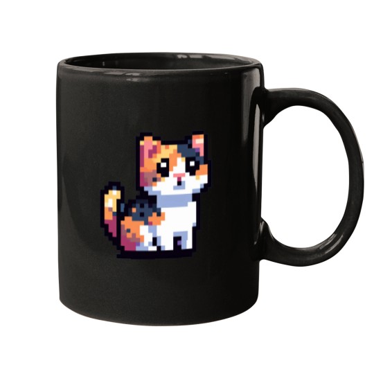 Discover Pixel Calico Cat Mugs
